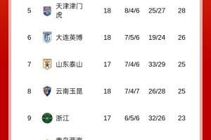中超積分榜：申花6分領(lǐng)跑，海港國安同分分列第2、3，蓉城仍第4