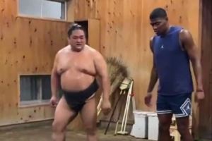 八村塁與相撲士一起訓(xùn)練 網(wǎng)友：你又不是勇士的 沒人在更衣室揍你