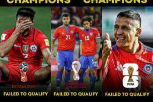 徹底沉淪！曾2連美洲杯冠軍的智利，現(xiàn)南美墊底連續(xù)3屆無緣世界杯