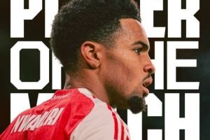 打入一球！恩瓦內(nèi)里被評(píng)為阿森納2-0布萊頓隊(duì)內(nèi)全場(chǎng)最佳