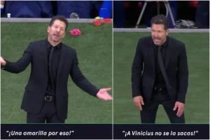 不滿曼薩諾對(duì)馬競(jìng)出黃牌！西蒙尼：你不敢對(duì)維尼修斯掏牌