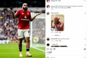 姆伯莫社媒曬攤手慶祝照：平局令人沮喪，但我們還是扳平了比分