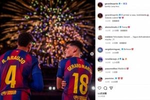 客串中衛(wèi)表現(xiàn)出色！赫拉德·馬丁曬煙花照：難以忘懷的諾坎普首秀